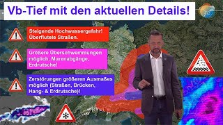 Das VbTief mit den aktuellen Details Hochwasser Alpenschnee NiederschlagsSummen Weiterer Trend [upl. by Erme]