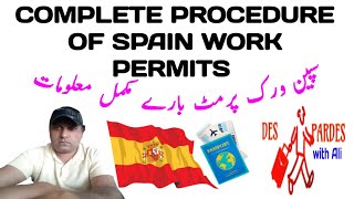 Complete procedure of Spain Work PermitsSpain immigrants laws information in UrduHindiEurope [upl. by Anivlac]