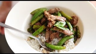 Beef Snap Pea and Asparagus StirFry  Everyday Food with Sarah Carey [upl. by Anirazc]