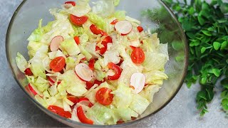 Knackiger Eisbergsalat mit Tomaten Paprika und Radieschen frisch leicht und lecker zum Grillen [upl. by Yerdna740]