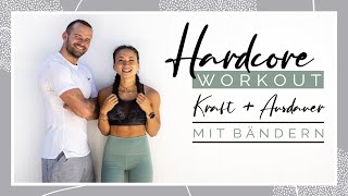 HARDCORE HOME WORKOUT  45 Minuten Kraft und Cardio  mit Bändern 👍 [upl. by Othello]