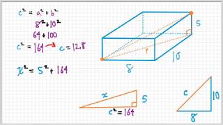 Algebra Lesson Pythagoras in 3D With Examples [upl. by Nitsua]