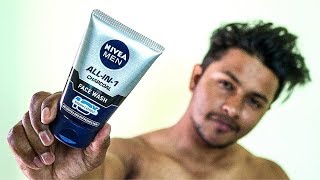 HONEST REVIEW  Nivea Men Allin1 Charcoal Facewash Review [upl. by Ecirahs639]