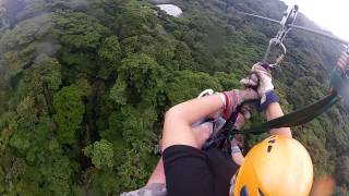 1K Zip line in Costa Rica Monteverde Cloud Forest Wearing my Go Pro Hero2 [upl. by Milzie]