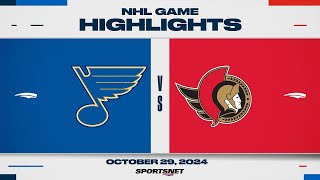 NHL Highlights  Blues vs Senators  October 29 2024 [upl. by Roderich]