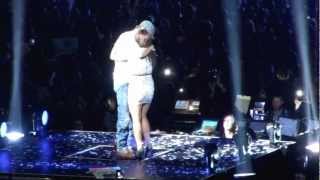 Enrique Iglesias  Hero kisses fan on stage Staples Center LA 8172012 [upl. by Aikmat]