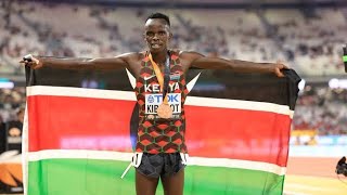 BREAKING Kenyas Abraham Kibiwott wins bronze in mens 3000m steeplechase in Paris Olympics [upl. by Coveney160]