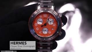 Hermes Clipper Diver Chronograph Luxury Watch Review  Chronostore [upl. by Mode]