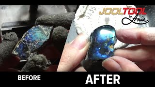 Cabbing Labradorite Spectrolite to a high polish [upl. by Drarrej]