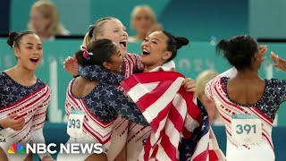 Team USA takes gold in womens gymnastics [upl. by Ecirpak]