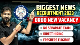 DRDO Recruitment 2023 Notification  Scientist B Recruitment 2023  Freshers Eligible  Biggest News [upl. by Raskind]