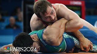 Team USAs Spencer Lee wins 57kg SF will wrestle for gold  Paris Olympics  NBC Sports [upl. by Sherye]