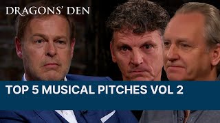 Top 5 Music Related Pitches In The Den  Vol2  Dragons Den [upl. by Zuzana635]