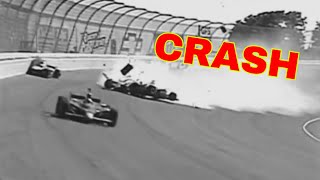 2005 IRL Michigan  Big Crash Four Cars Involved Bell J Lazier Matsuura and Yasukawa [upl. by Forlini]