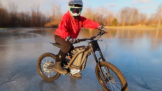 Sur Ron X EBike On THIN ICE With Studded Tires [upl. by Oni]