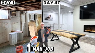 Incredible DIY Basement Renovation Time Lapse I saved 30000 by doing EVERYTHING myself [upl. by Yancey438]