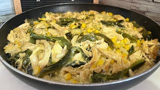 ‼️POLLO CON RAJAS EN CREMA POBLANA😋Receta Saludable‼️ [upl. by Alrich]