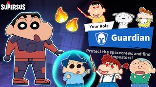 Shinchan became guardian in super sus and guard his friends 😱🔥  shinchan playing among us 3d 😂🔥 [upl. by Riada]