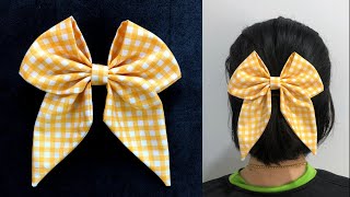 Fabric hair Bow Tutorial [upl. by Ruthi]