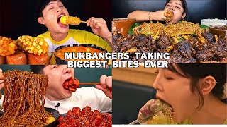 Indian and korean mukbangers who love big bites of food [upl. by Morrell915]