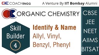 Identify Allyl Vinyl Phenyl Benzyl Groups or substituents amp Name Their Compounds  CBSE JEENEET [upl. by Iruy915]