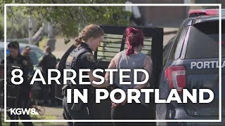 8 arrested in downtown Portland homeless camp raid [upl. by Sugihara]