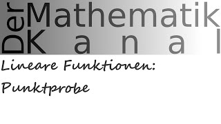 Lineare Funktionen Punktprobe  DerMathematikKanal [upl. by Cameron]