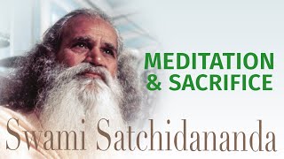 Meditation amp Sacrifice CAPTIONS  Satsang with Swami Satchidananda [upl. by Godliman]