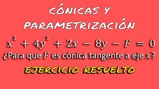 Cónicas y parametrización  Ejercicio resuelto  Paso a paso [upl. by Treulich]