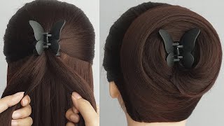 Prom Hairstyle With Butterfly Claw Clip  Latest Hairstyle For Ladies  Easy amp Simple Hairstyle [upl. by Yatnoed]