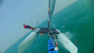 Nacra F16 Sailing Jebel Ali Dubai UAE JA Feb 2020 [upl. by Ecirpac]