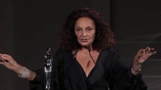 2018 CFDA Fashion Awards Diane von Furstenberg Receives Swarovski Award for Positive Change [upl. by Annaillil]