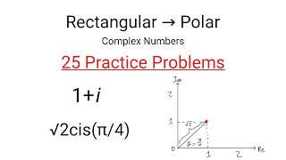 25 Practice Problems Converting Rectangular to Polar Form Complex Numbers [upl. by Enihpled707]