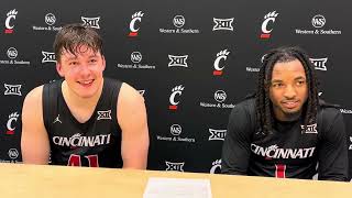 Bearcats Lukosius and Thomas talk to media after 7660 win versus NKU [upl. by Anirbac814]