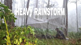 camping in super heavy rainstorm and thunder ⛈️ non stop rain in relaxing camping [upl. by Caitrin]