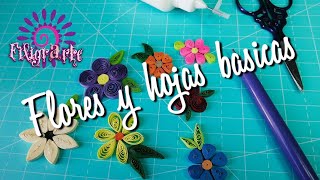 🌻7 FLORES Y HOJAS en filigrana de PAPEL NIVEL BÁSICO paso a paso [upl. by Risa395]