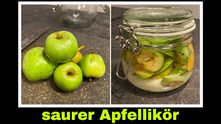 saurer Apfellikör aus unreifen Äpfeln  Fallobst Rezept  Selbstversorgung Apfel Likör [upl. by Eiddet708]