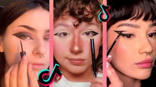 Eyeliner makeup tutorial tiktok compilation  eye makeup tutorial [upl. by Everest374]