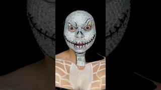 Rhinestone JackSkellingtonMakeup Tutorial 🎃✨ halloweenmakeuplook nightmarebeforechristmas art [upl. by Nilac]