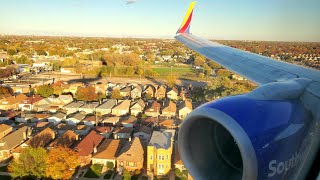 Evening landing at Chicago Midway International Airport  737800 [upl. by Warp]