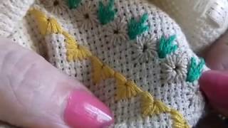 ايتامين 🌷 غرزة جديدة لشغل الايتامين 🌷 New etamine stitch [upl. by Sayres139]