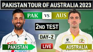 PAKISTAN vs AUSTRALIA 2nd Test MATCH LIVE COMMENTARY  PAK vs AUS LIVE  DAY 2 SESSION 3 LIVE [upl. by Ettenor]