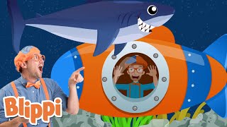 Exploring the Ocean with Blippis Submarine  Blippi  Cars Trucks amp Vehicles Cartoon  Moonbug Kids [upl. by Royal971]