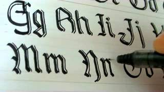 How To Write Calligraphy  Gothic Letters [upl. by Wilmott263]