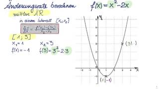 Änderungsrate berechnen  Differenzenquotient  Differentialquotient [upl. by Mcgaw247]