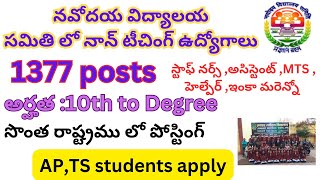 NVS Recruitment apply online 2024  NVS Notification 2024  Navodaya Vidyalaya Recruitment 2024 [upl. by Lohcin]