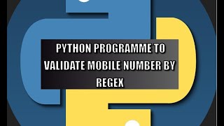 Python programme to validate mobile number is valid or not by Regex coding softwaretestengineer [upl. by Teodoro]