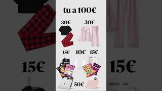 soirée pyjama tu a 100€ pour la préparée ✨👚🧋 cute kawaii montage shortsvideo [upl. by Rania]