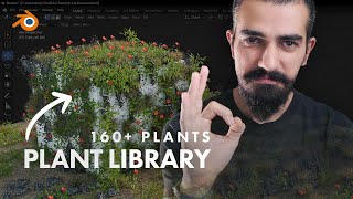 BLENDERS PLANT LIBRARY Add Realistic 160 Plants for Free Step by Step [upl. by Weiler241]