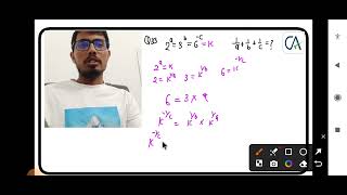 Additional Question no 33  Ratio proportion Indices logarithms CA foundation maths Chapter 1 [upl. by Rafaelita]